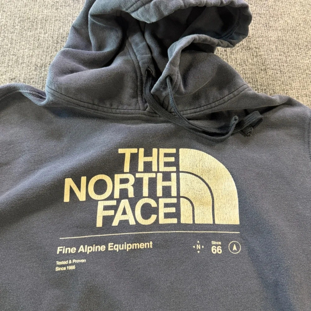The North Face Mens Fine Alpine Equipment Hoodie Navy Blue XL Pullover Logo